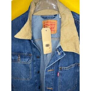 NEW Men's Levi’s Sz XL Denim Blue Jean Denim Trucker Jacket Coat Here Comes NWT